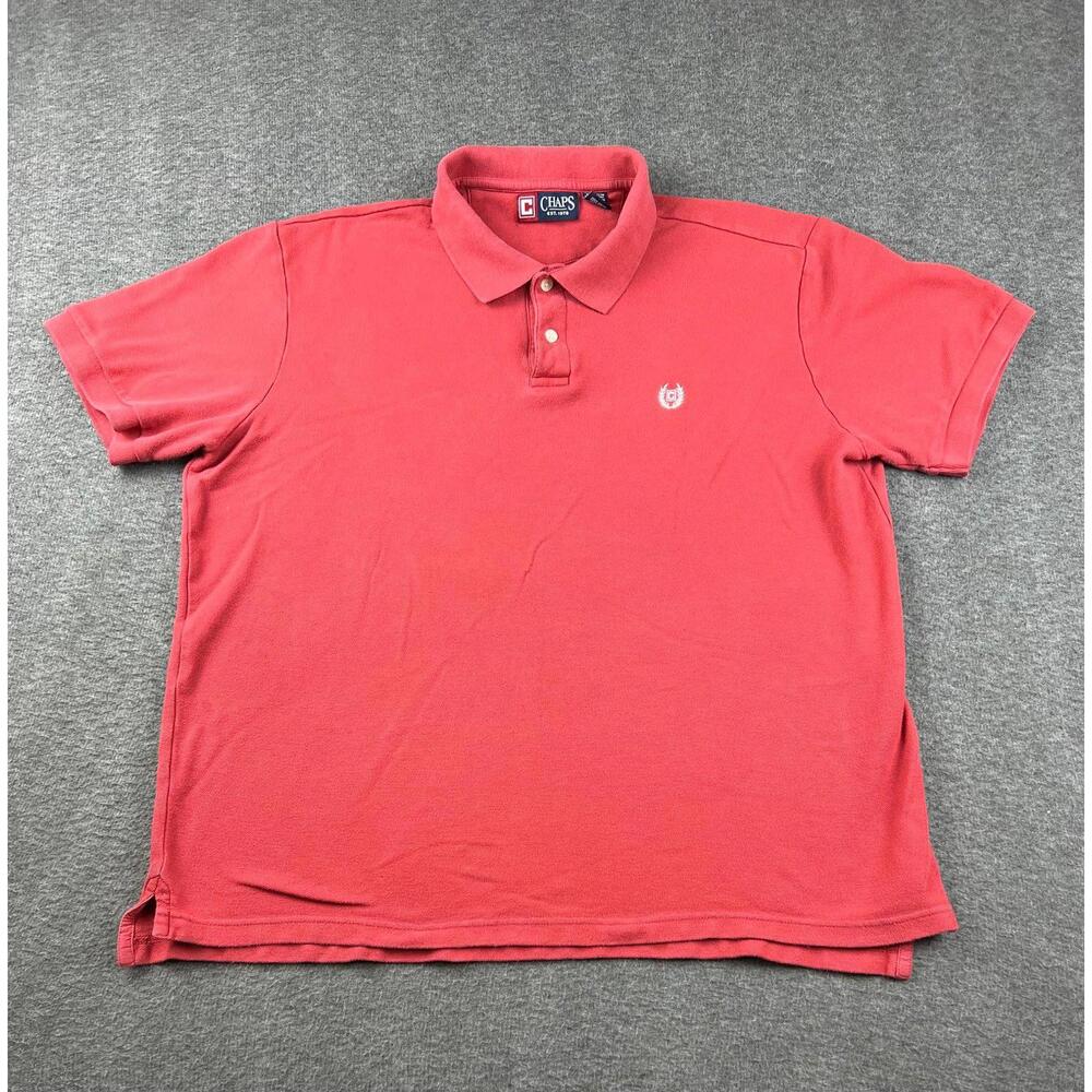 Chaps Men's Polo Shirt Red Cotton Size‎ XL